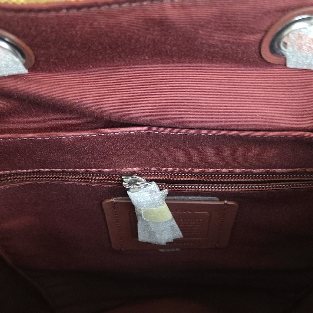 Coach Brown‎ and Orange Backpack with Signature Design - Picture 15 of 16